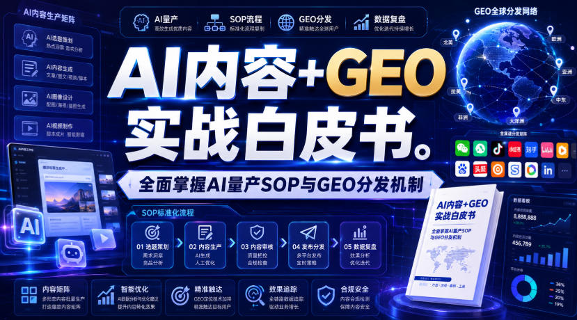 AI内容+GEO实战白皮书，全面掌握AI量产SOP与GEO分发机制【文档】-179创客网