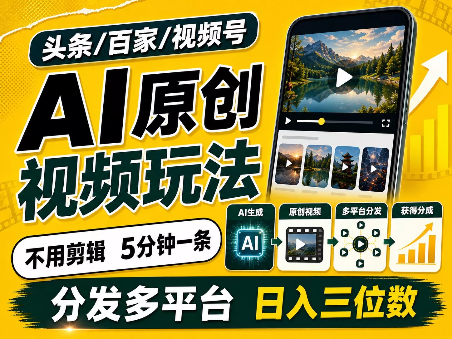 2026头条百家号升级玩法 5分钟一条原创视频 发多平台赚收-179创客网