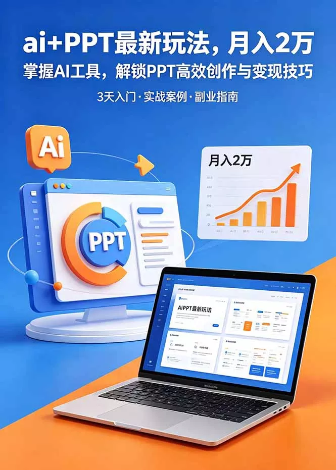 ai+PPT最新玩法，月入2万掌握AI工具，解锁PPT高效创作与变现技巧3天入门，实战案例·副业指南-179创客网