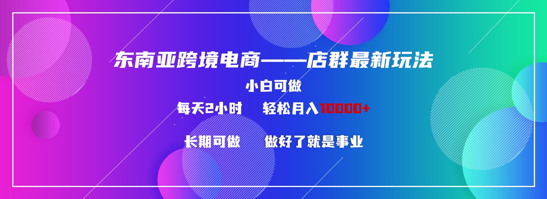 东南亚跨境电商店群新玩法2—小白每天两小时 轻松10000+-179创客网
