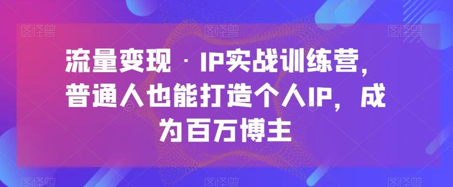 流量变现·IP实战训练营，普通人也能打造个人IP，成为百万博主-179创客网