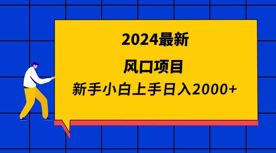 (9483期)2024最新风口项目 新手小白日入2000+-179创客网