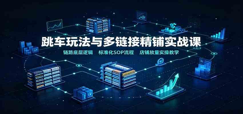 跳车玩法与多链接精铺实战课：链路底层逻辑，标准化SOP流程，店铺放量实操教学-179创客网
