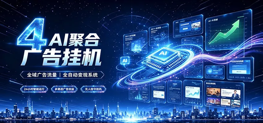 全域广告流量聚合，AI无人挂机稳赚佣金，打造长期稳定被动收入副业-179创客网