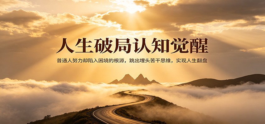 人生破局认知觉醒，普通人努力却陷入困境的根源，跳出埋头苦干思维，实现人生翻盘-179创客网