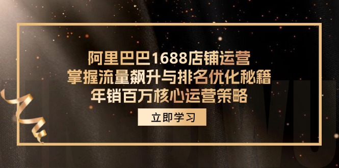 阿里巴巴1688店铺运营，掌握流量飙升与排名优化秘籍 年销百万核心运营策略-179创客网