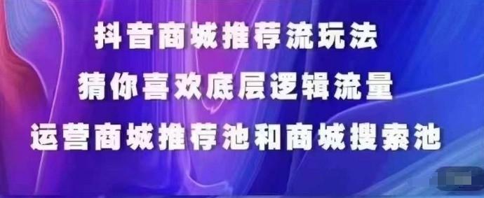 抖音商城运营课程，猜你喜欢入池商城搜索商城推荐人群标签覆盖-179创客网
