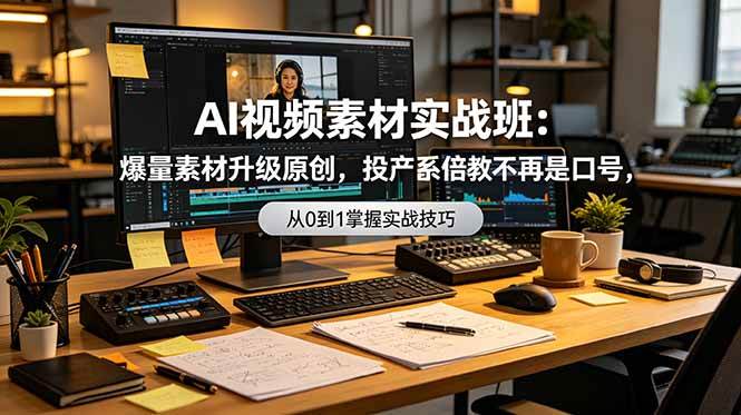 （19085期）AI视频素材实战班：爆量素材升级原创，投产翻倍不再是口号，0-1系统教学实战落地-179创客网