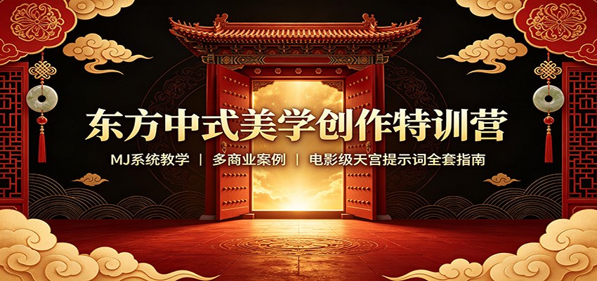 东方中式美学创作特训营：MJ系统教学，多商业案例，电影级天宫提示词全套指南-179创客网