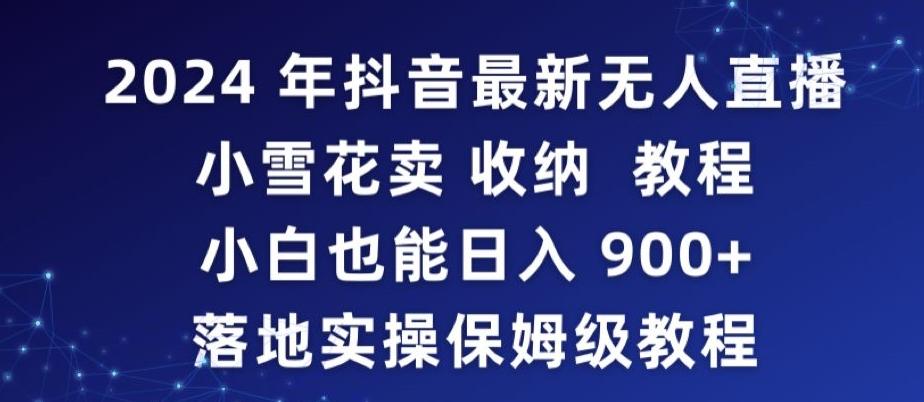 2024年抖音最新无人直播小雪花卖收纳教程，小白也能日入900+落地实操保姆级教程【揭秘】-179创客网