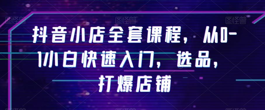 抖音小店全套课程，从0-1小白快速入门，选品，打爆店铺-179创客网