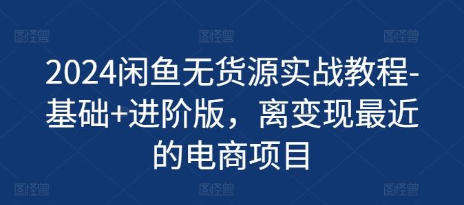 2024闲鱼无货源实战教程-基础+进阶版，离变现最近的电商项目-179创客网