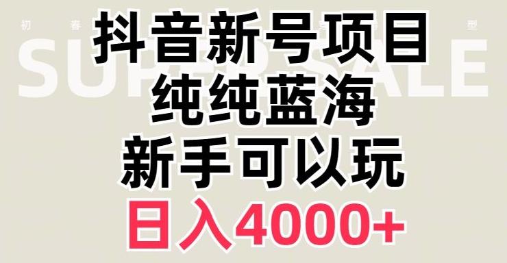 抖音蓝海赛道，必须是新账号，日入4000+【揭秘】-179创客网