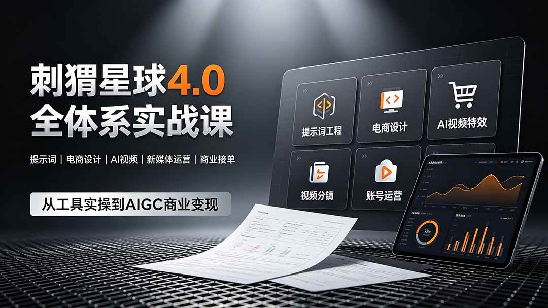 （19224期）刺猬星球4.0全体系实战课，覆盖提示词工程、电商设计、AI视频特效与新媒体运营，一站式掌握AIGC商业核心技能-179创客网