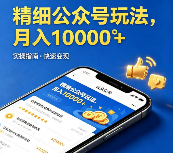 精细化公众号玩法，我们给你提供文章，你来负责发布，收益可观，月入1W+【揭秘】-179创客网