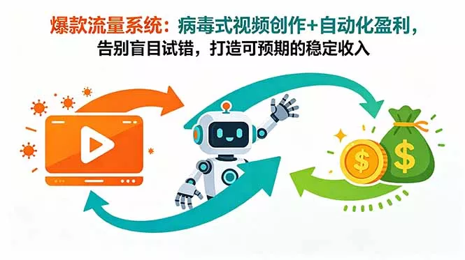 爆款流量系统：病毒式视频创作+自动化盈利，告别盲目试错，打造可预期的稳定收入-179创客网
