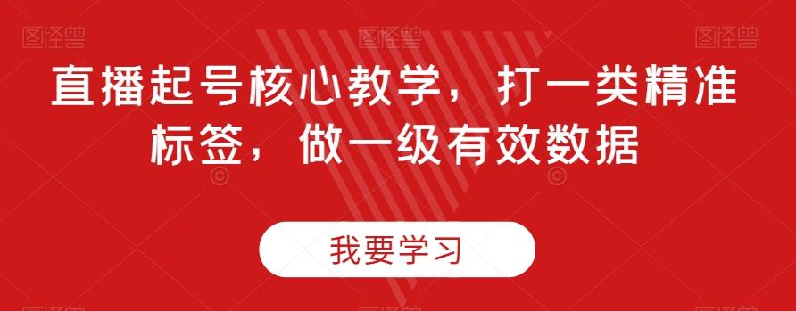 直播起号核心教学，打一类精准标签，做一级有效数据-179创客网