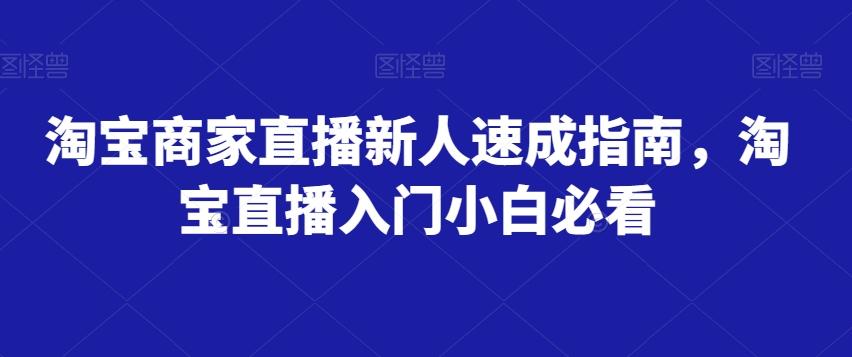 淘宝商家直播新人速成指南，淘宝直播入门小白必看-179创客网