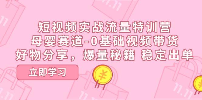 短视频实战流量特训营，母婴赛道-0基础带货，好物分享，爆量秘籍 稳定出单-179创客网