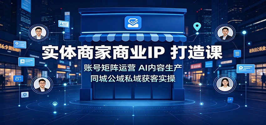 实体商家商业IP打造课：账号矩阵运营，AI内容生产，同城公域私域获客实操-179创客网