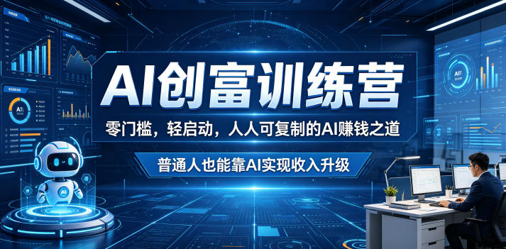 AI创富训练营，零门槛，轻启动，人人可复制的AI賺钱之道，普通人也能靠AI实现收入升级-179创客网