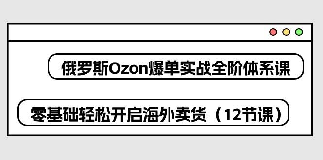 俄罗斯 Ozon-爆单实战全阶体系课，零基础轻松开启海外卖货(12节课-179创客网