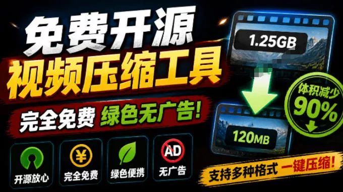 Github开源视频压缩瘦身工具，轻松压缩90%，并保持画质清晰，完全免费绿色无广告！VideoSlim-179创客网