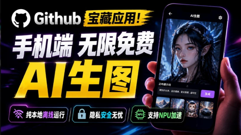 Github宝藏应用！手机端无限免费AI生图，纯本地离线运行，支持NPU加速斩获3.1k stars，local-dream-179创客网