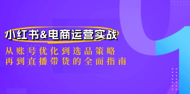 小红书&电商运营实战：从账号优化到选品策略，再到直播带货的全面指南-179创客网