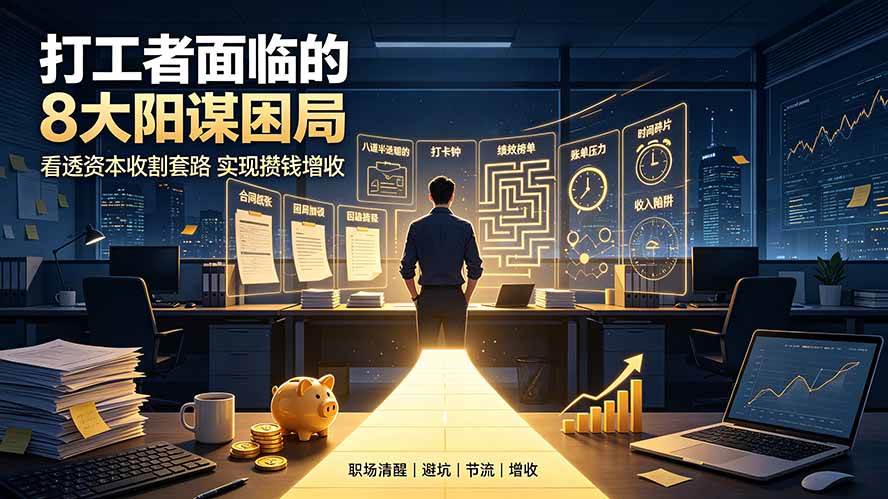 （19448期）付费文章：打工者面临的8大阳谋困局，看透资本收割套路实现攒钱增收-179创客网