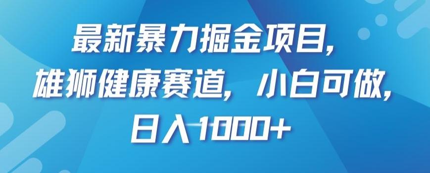最新暴力掘金项目，雄狮健康赛道，小白可做，日入1000+【揭秘】-179创客网