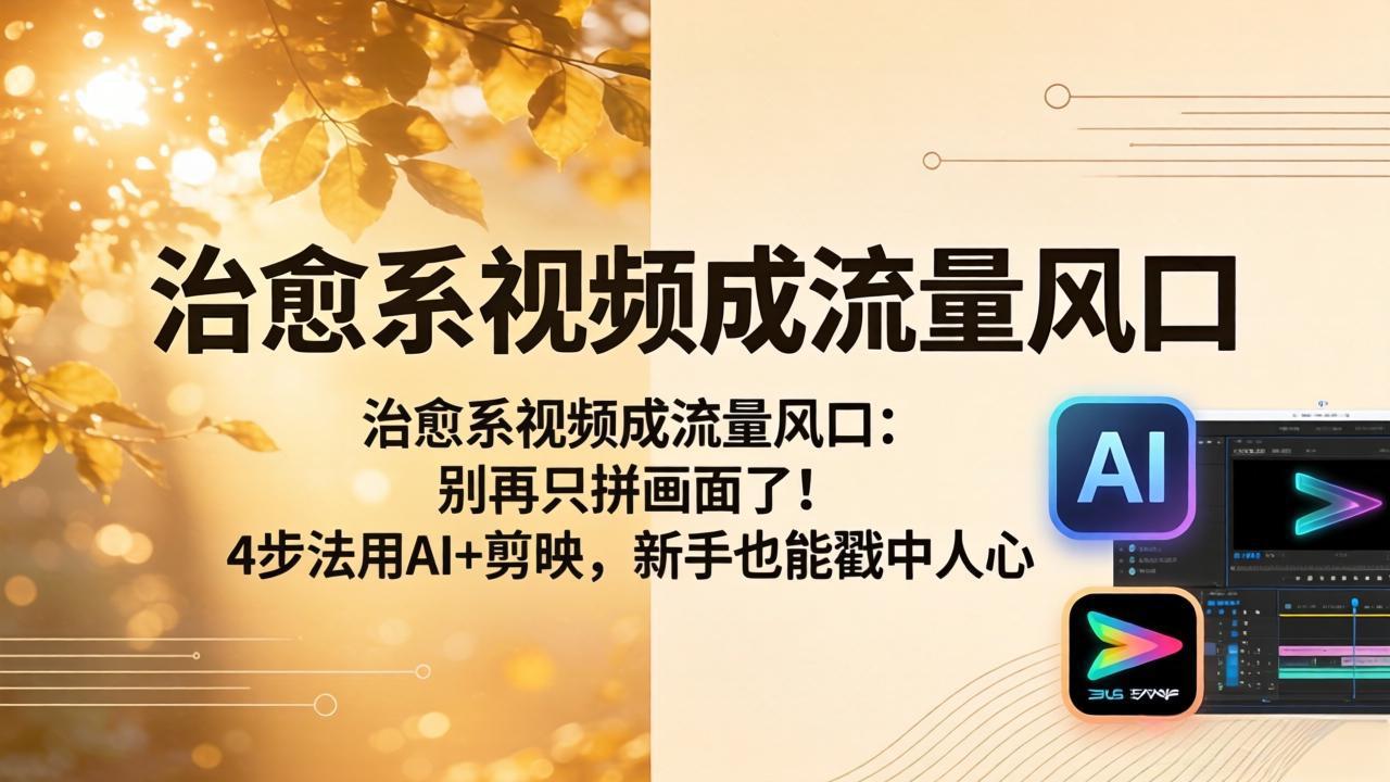 治愈系视频成流量风口：别再只拼画面了！4步法用AI+剪映，新手也能戳中人心-179创客网