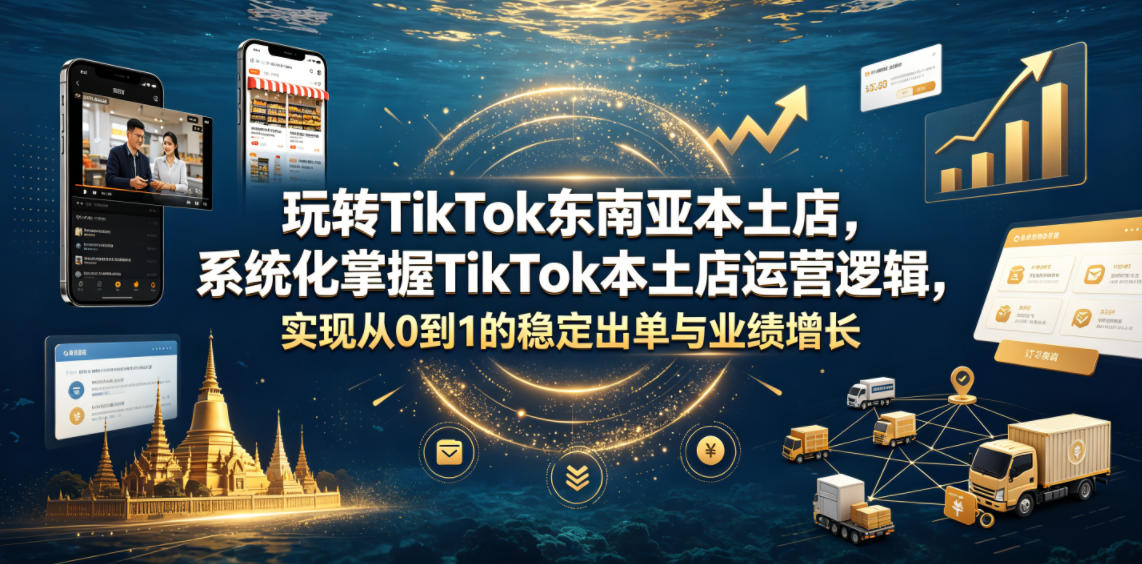 玩转TikTok东南亚本土店，系统化掌握TikTok本土店运营逻辑，实现从0到1的稳定出单与业绩增长-179创客网
