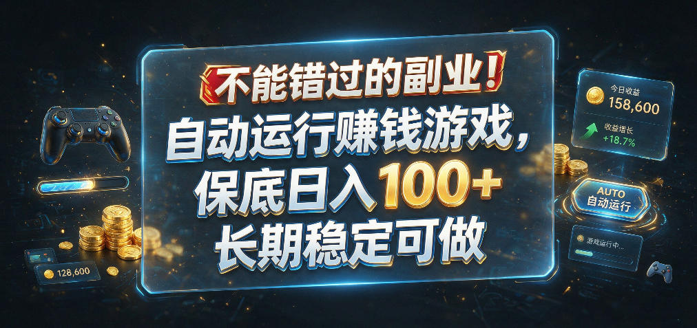 不能错过的副业！自动运行賺钱游戏，保底日入100+，长期稳定可做【揭秘】-179创客网