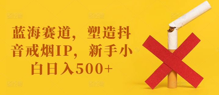 蓝海赛道，塑造抖音戒烟IP，新手小白日入500+【揭秘】-179创客网