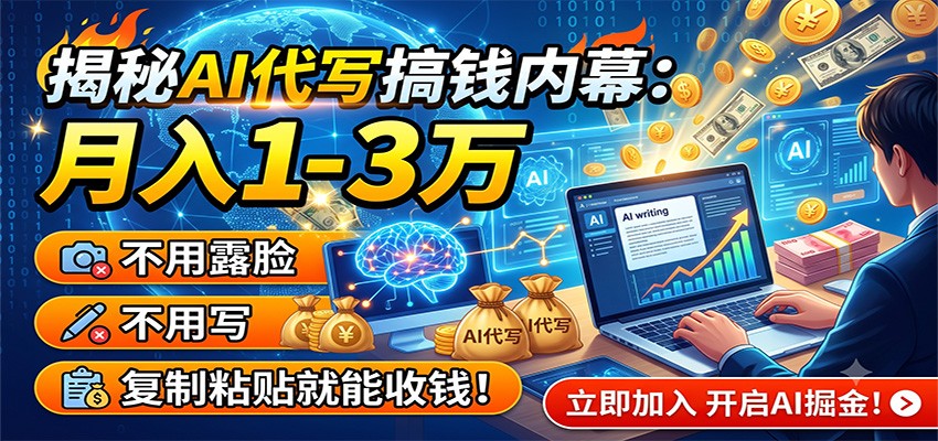 揭秘AI代写搞钱内幕：月入1-3万，不用露脸不用写，复制粘贴就能收钱！-179创客网