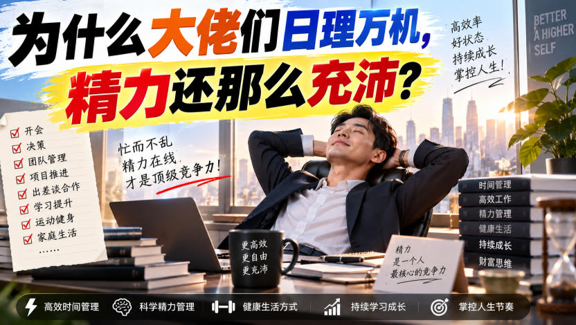 付费文章：为什么大佬们日理万机，精力还那么充沛？-179创客网