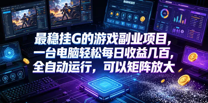 最稳挂G的游戏副业项目，一台电脑轻松每日收益几百，全自动运行，可以矩阵放大【揭秘】-179创客网