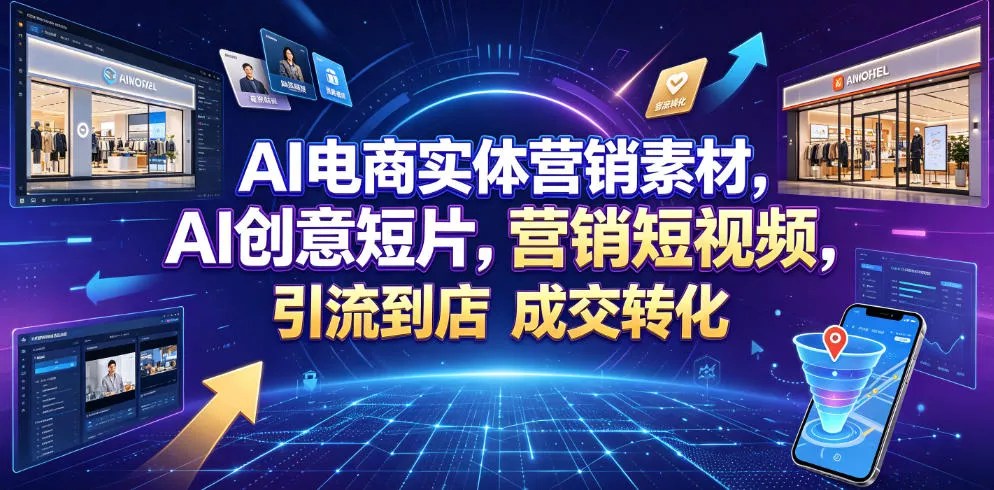 AI电商实体营销素材，AI创意短片，高效打造营销短视频，轻松引流到店，稳定提升门店客流与成交转化-179创客网