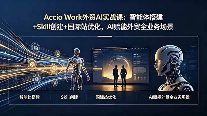 （19086期）Accio Work外贸AI实战课：智能体搭建+Skill创建+国际站优化，AI赋能外贸全业务场景-179创客网