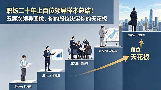 （18900期）付费文章：职场二十年上百位领导样本总结！五层次领导画像，你的段位决定你的天花板-179创客网