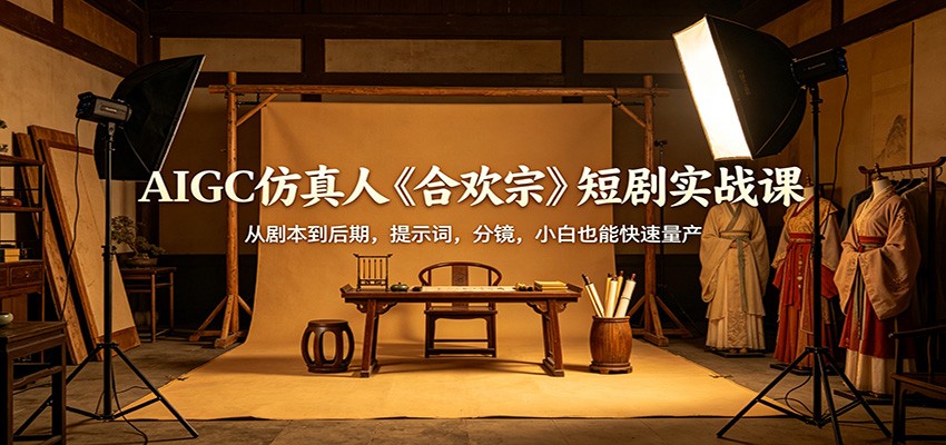 AIGC仿真人《合欢宗》短剧实战课：从剧本到后期，提示词，分镜，小白也能快速量产-179创客网