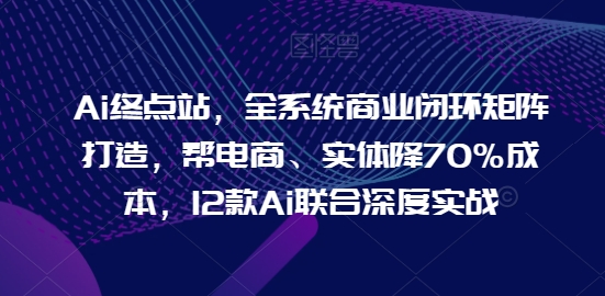Ai终点站，全系统商业闭环矩阵打造，帮电商、实体降70%成本，12款Ai联合深度实战【0906更新】-179创客网