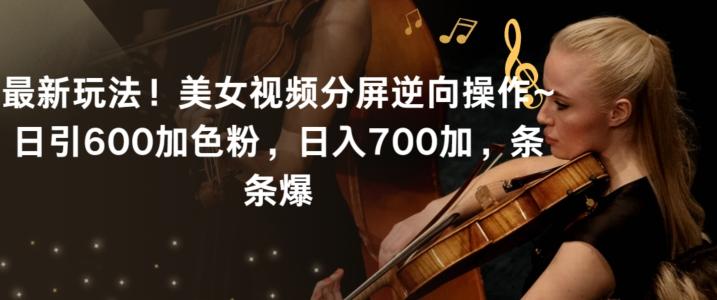 最新玩法！美女视频分屏逆向操作~日引600加色粉，日入700加，条条爆【揭秘】-179创客网