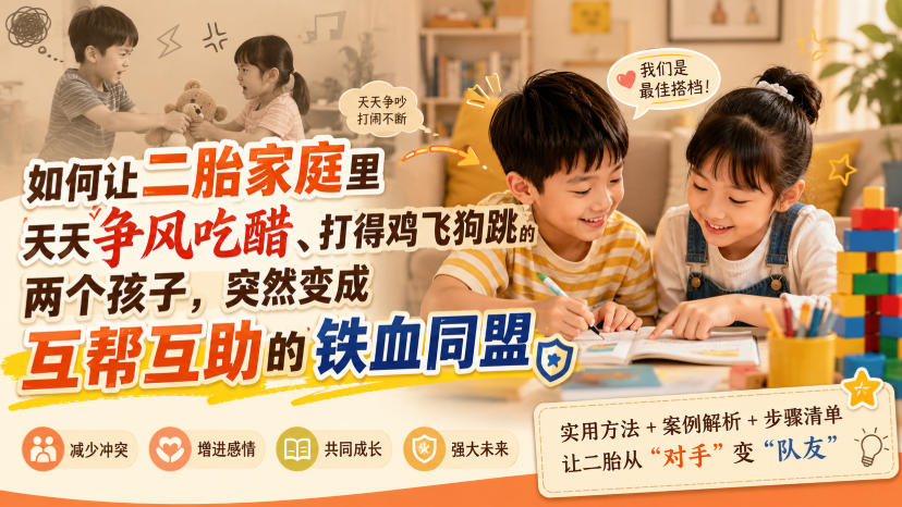 付费文章：如何让二胎家庭里天天争风吃醋、打得鸡飞狗跳的两个孩子，突然变成互帮互助的铁血同盟？-179创客网
