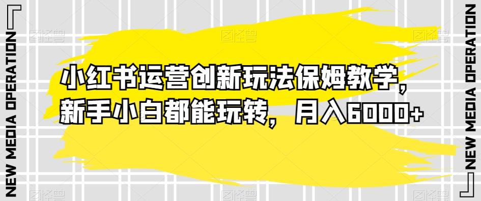 小红书运营创新玩法保姆教学，新手小白都能玩转，月入6000+【揭秘】-179创客网