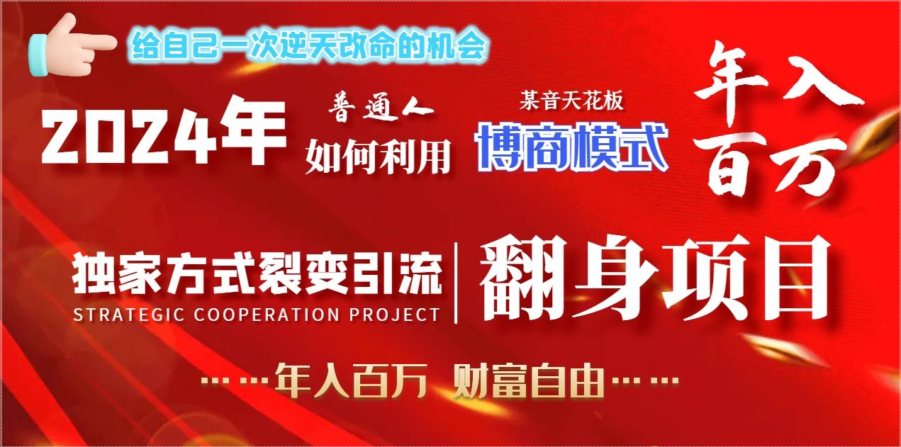 2024年普通人如何利用博商模式做翻身项目年入百万，财富自由-网创资源