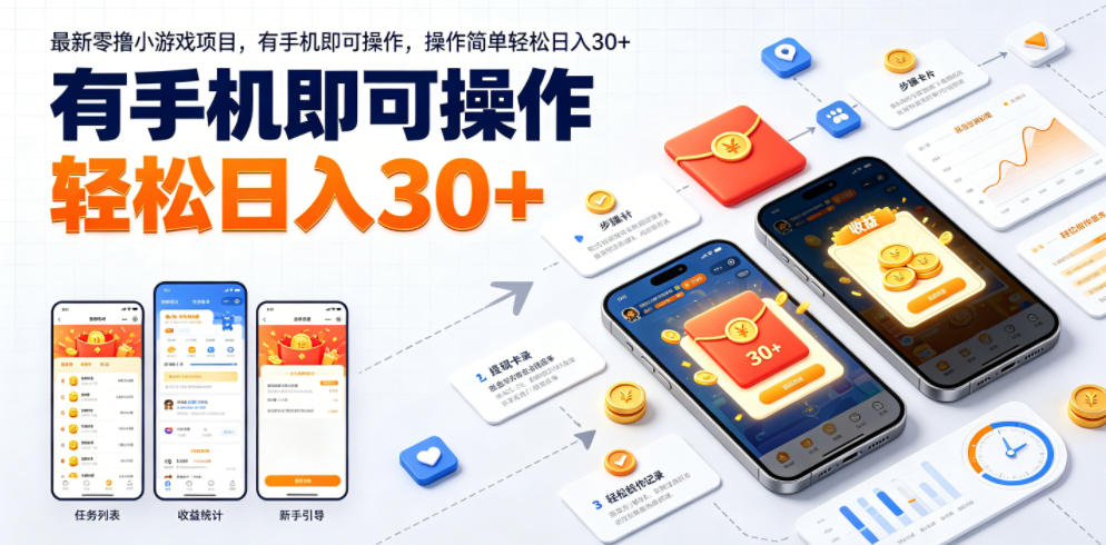 最新零撸小游戏项目，有手机即可操作，操作简单轻松日入30+-179创客网