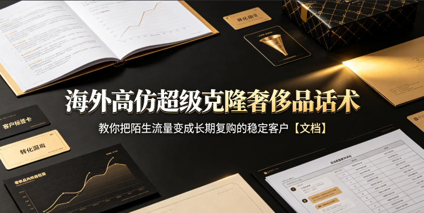海外高仿超级克隆奢侈品话术，教你把陌生流量变成长期复购的稳定客户【文档】-179创客网