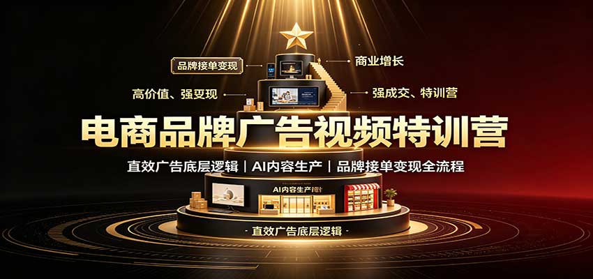 电商品牌广告视频特训：直效广告底层逻辑，AI内容生产，品牌接单变现全流程-179创客网